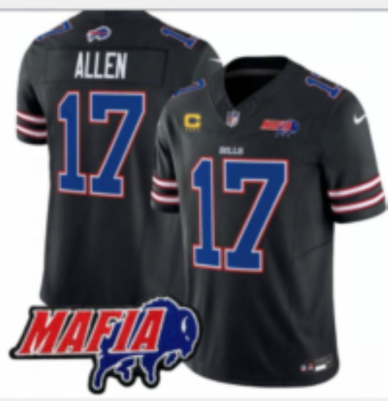 Men Buffalo Bills #17 Allen black Nike 2025 Limited NFL Jersey style 0033